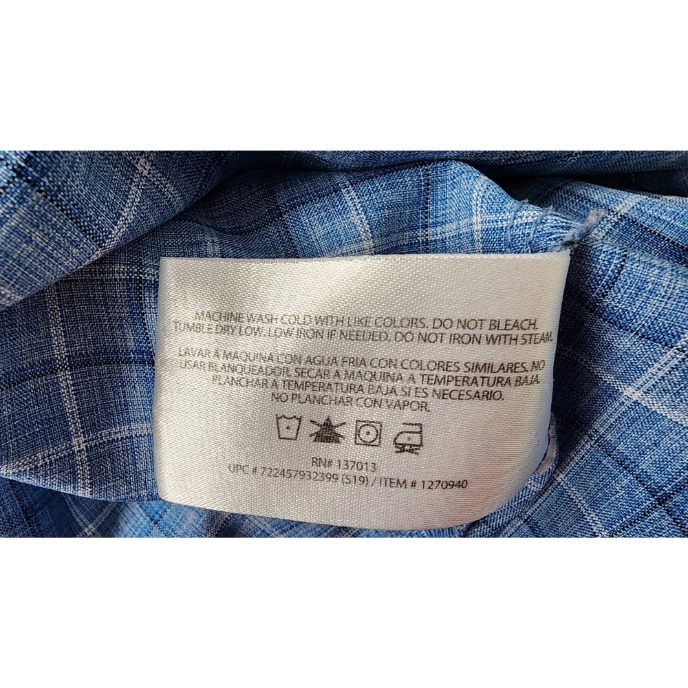Orvis Mens Plaid Button Down Shirt Mens XL Blue Short Sleeve Breathable Gorpcore - Picture 8 of 9